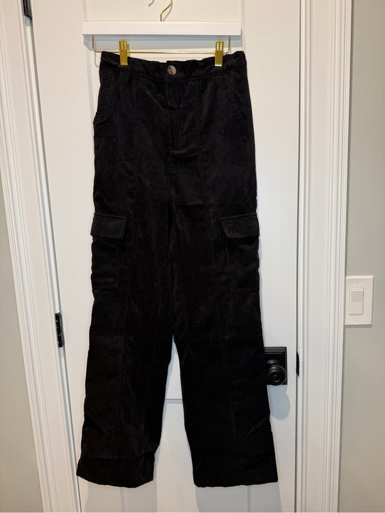 Love Tree Pants - Love Tree Black Corduroy Cargo Pants